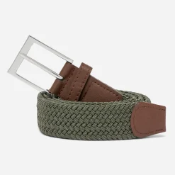 Ceinture kaki tressée Homme