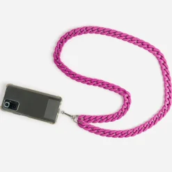 Chaîne bijou TEXTO rose foncé pour téléphone portable