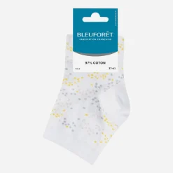 Chaussettes BLEUFORET blanches à motif bosquet