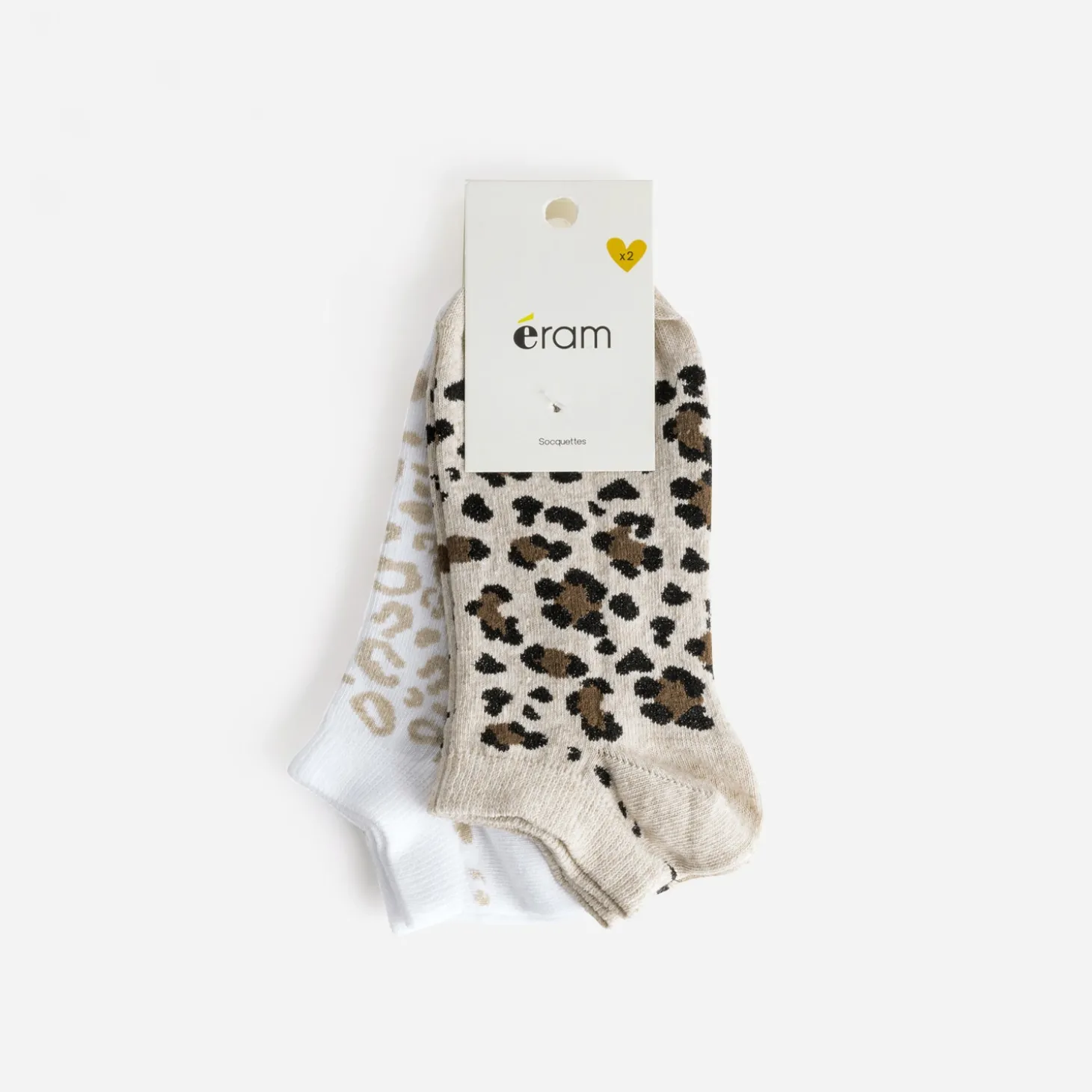 Chaussettes courtes blanches et bleus à motif fleurs