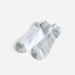 Chaussettes courtes blanches et gris pailleté