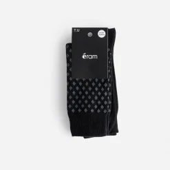 Chaussettes noires et jacquard motif graphique