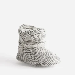 Chausson-boots beige tricoté