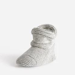 Chausson-boots beige tricoté