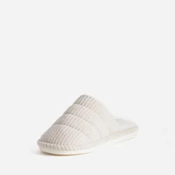 Chausson-mule beige fourré