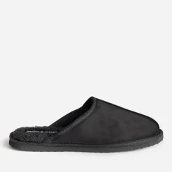 Chausson-mule JACK&JONES noir suédé fourré