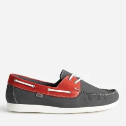 Chaussure bateau TBS marine et rouge cuir nubuck