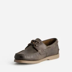 Chaussure-bateau marron en cuir