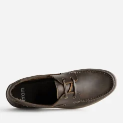 Chaussure-bateau marron en cuir