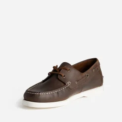 Chaussure-bateau marron foncé en cuir