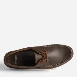 Chaussure-bateau marron foncé en cuir