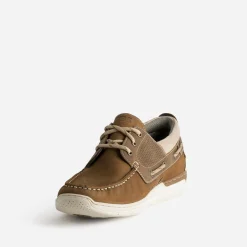 Chaussure-bateau TBS camel et marron cuir