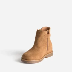 Chelsea boots BUGGY camel cuir velours irisé étoile