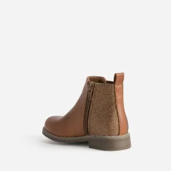 Chelsea boots BUGGY camel à détails pailletés