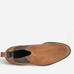 Chelsea boots camel cuir velours