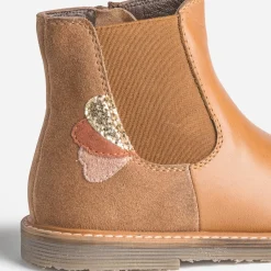 Chelsea boots éco-conçu BUGGY cognac en cuir