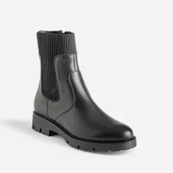 Chelsea boots éco-conçu BUGGY noir cuir tige élastiquée
