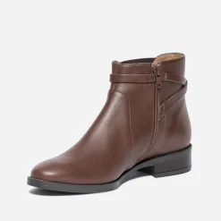 Chelsea boots ERAM FLEX cognac en cuir avec bride