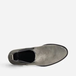 Chelsea boots kaki cuir velours