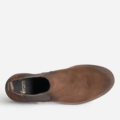 Chelsea boots marron cuir velours