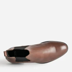 Chelsea boots marron en cuir