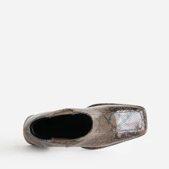 Chelsea boots marron imprimé effet python