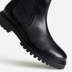 Chelsea boots noir cuir semelle crantée