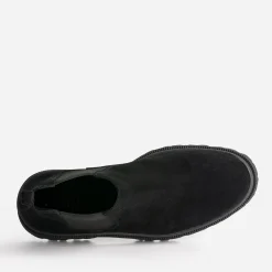 Chelsea boots noir cuir velours