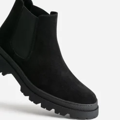 Chelsea boots noir cuir velours