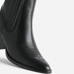 Chelsea boots santiag noir éco-conçu en cuir