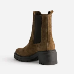 Chelsea boots TEXTO marron cuir velours