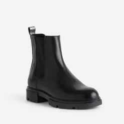 Chelsea boots TEXTO noir éco-conçu en cuir