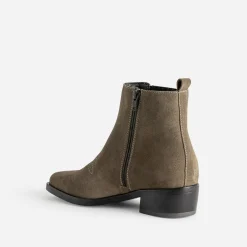 Chelsea boots TEXTO taupe cuir velours