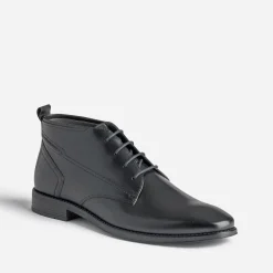 Chukka boots noir en cuir