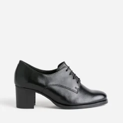 Derby à talon noir en cuir