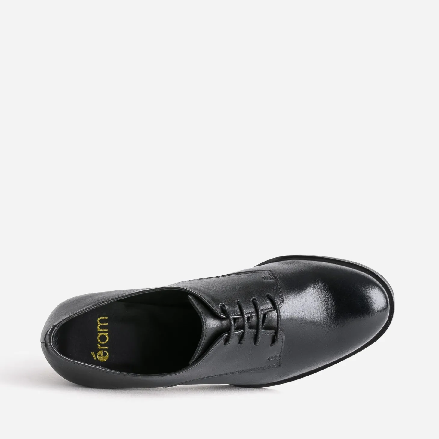 Derby à talon noir en cuir