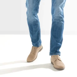 Derby beige cuir nubuck