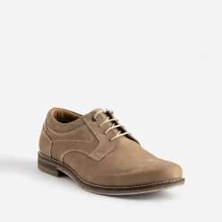 Derby beige cuir nubuck