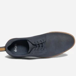 Derby bleu marine en cuir perforé