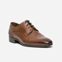 Derby camel en cuir éco-conçu