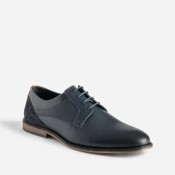 Derby éco-conçu marine cuir lacet marine