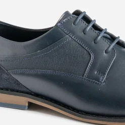 Derby éco-conçu marine cuir lacet marine