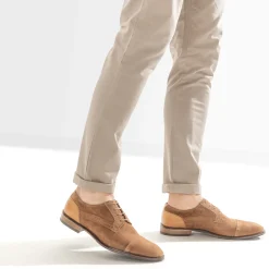 Derby cognac cuir velours éco-conçu