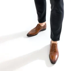 Derby cognac en cuir