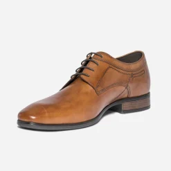 Derby cognac en cuir