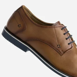 Derby cognac en cuir