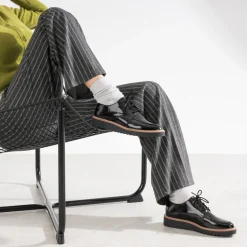 Derby compensé noir verni