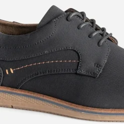 Derby confort noir en toile texturée