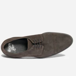 Derby ERAM FLEX marron en cuir velours