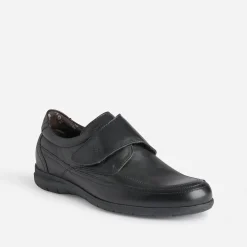 Derby FLUCHOS en cuir noir à scratch